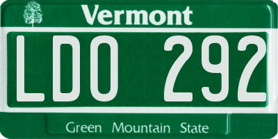VT license plate LDO292