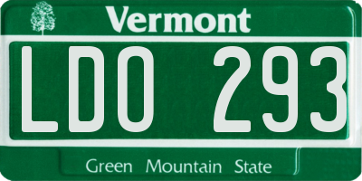 VT license plate LDO293