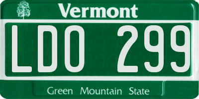 VT license plate LDO299