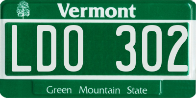 VT license plate LDO302