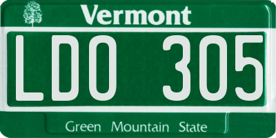 VT license plate LDO305