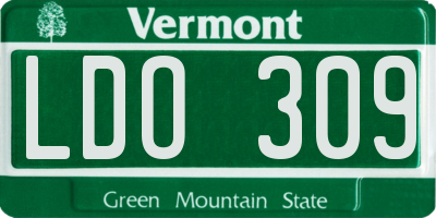 VT license plate LDO309