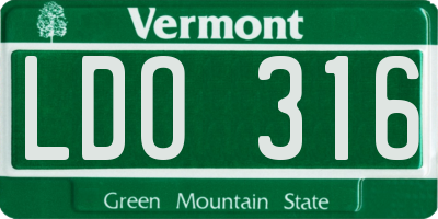 VT license plate LDO316