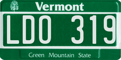 VT license plate LDO319