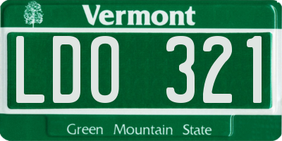 VT license plate LDO321