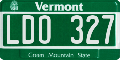 VT license plate LDO327