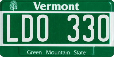 VT license plate LDO330