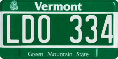 VT license plate LDO334