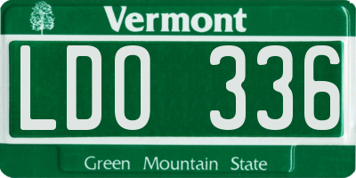 VT license plate LDO336