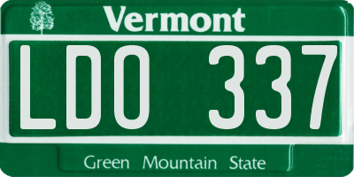 VT license plate LDO337