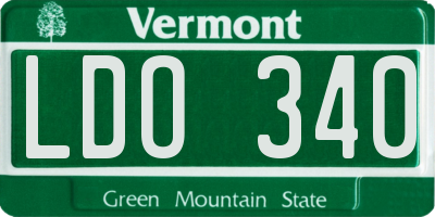 VT license plate LDO340