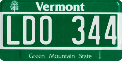 VT license plate LDO344
