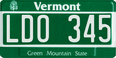 VT license plate LDO345