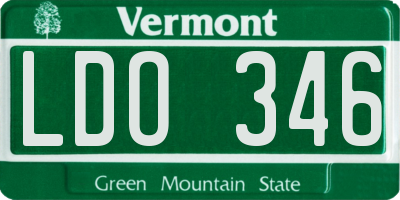 VT license plate LDO346