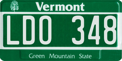 VT license plate LDO348