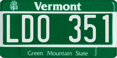 VT license plate LDO351