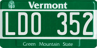 VT license plate LDO352