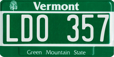 VT license plate LDO357