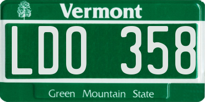 VT license plate LDO358
