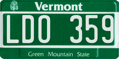VT license plate LDO359
