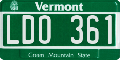 VT license plate LDO361