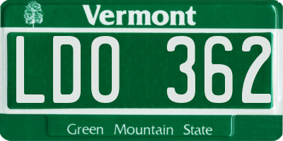 VT license plate LDO362