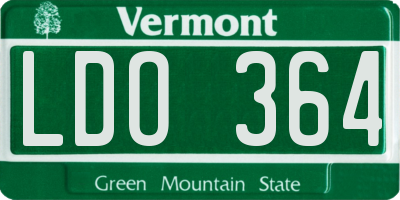 VT license plate LDO364
