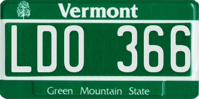 VT license plate LDO366