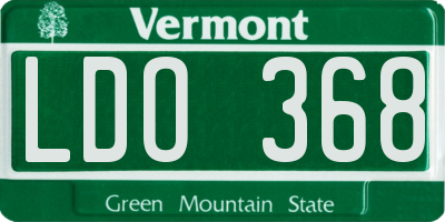VT license plate LDO368
