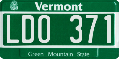VT license plate LDO371