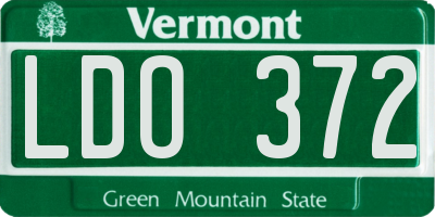 VT license plate LDO372