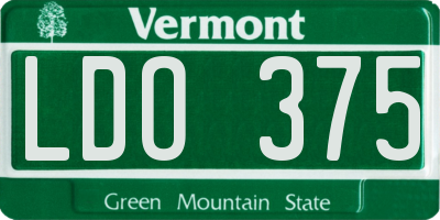 VT license plate LDO375