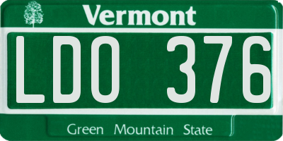 VT license plate LDO376