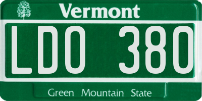VT license plate LDO380