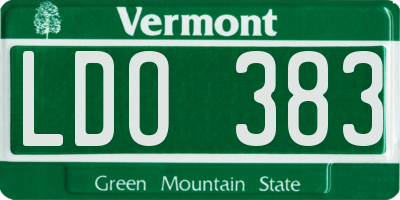 VT license plate LDO383