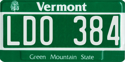 VT license plate LDO384