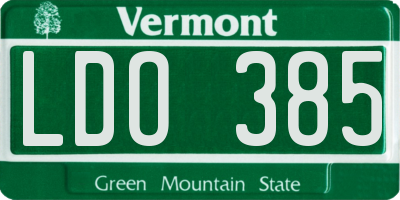 VT license plate LDO385