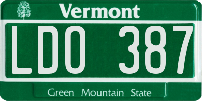 VT license plate LDO387