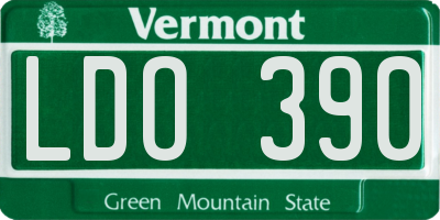 VT license plate LDO390