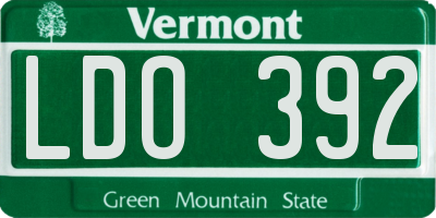 VT license plate LDO392