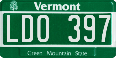 VT license plate LDO397