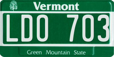 VT license plate LDO703