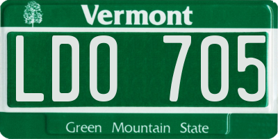VT license plate LDO705