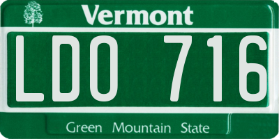 VT license plate LDO716