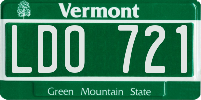 VT license plate LDO721