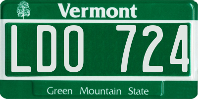 VT license plate LDO724