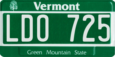 VT license plate LDO725