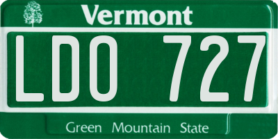 VT license plate LDO727
