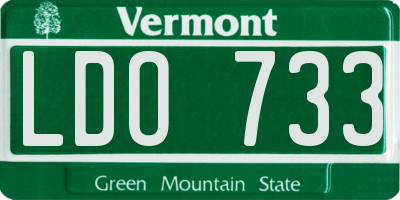 VT license plate LDO733