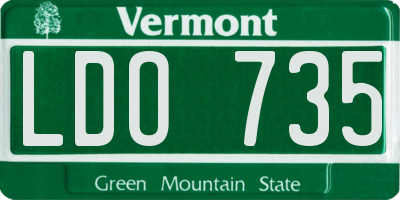 VT license plate LDO735